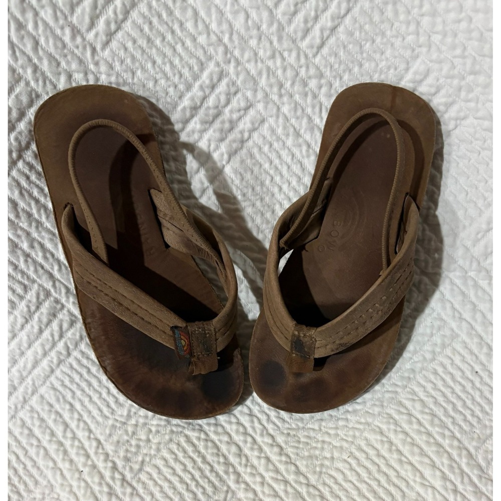 Rainbow Sandals Back Strap Kids size 9/10 Espresso Brown 1 inch strap Leather